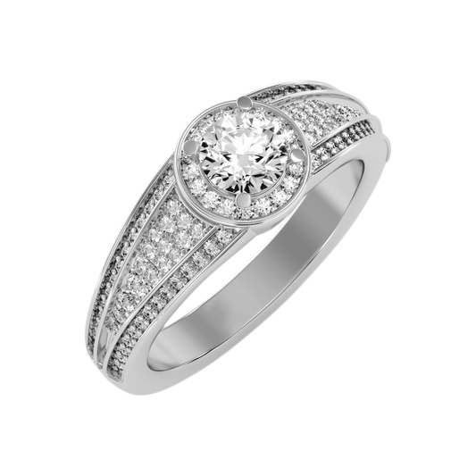The Gorgeous Halo Ring In 925 Sterling Silver - Two