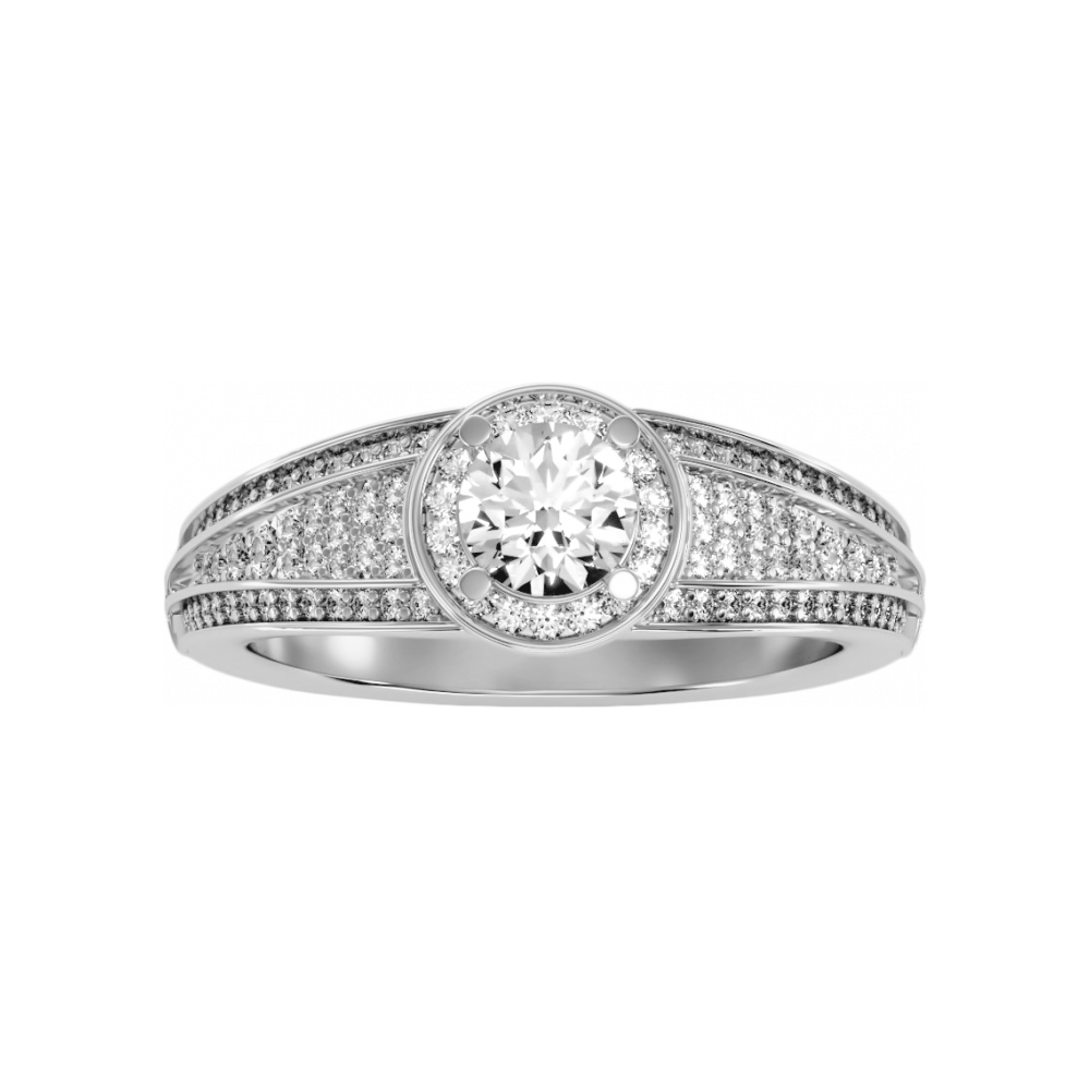 The Gorgeous Halo Ring In 925 Sterling Silver - Four
