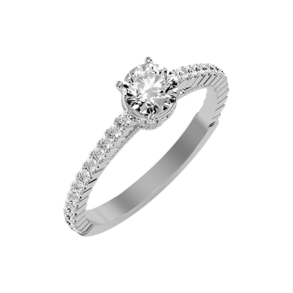 The Gracious Solitaire Ring In 925 Sterling Silver - Two