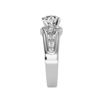 The Harmonic Solitaire Ring In 925 Sterling Silver - Three