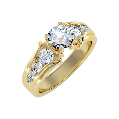 The Harmonic Solitaire Ring In 925 Sterling Silver - Six
