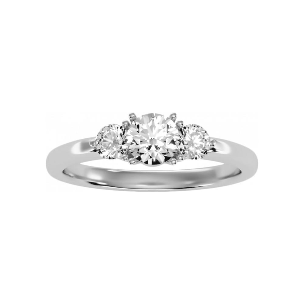 The Incredible Three Stone Ring In 925 Sterling Silver - Four