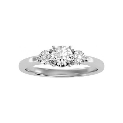 The Incredible Three Stone Ring In 925 Sterling Silver - Four