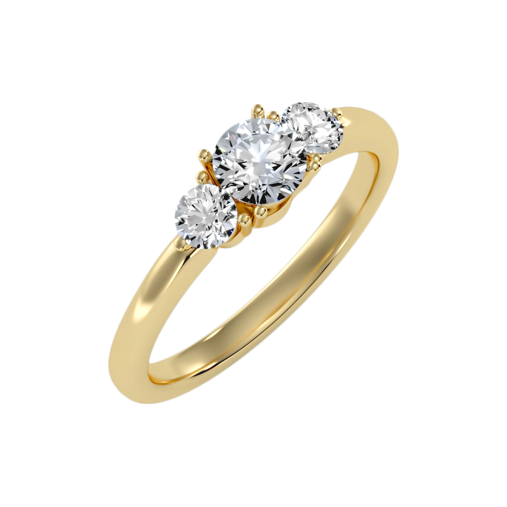 The Incredible Three Stone Ring In 925 Sterling Silver - Six