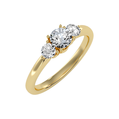 The Incredible Three Stone Ring In 925 Sterling Silver - Six