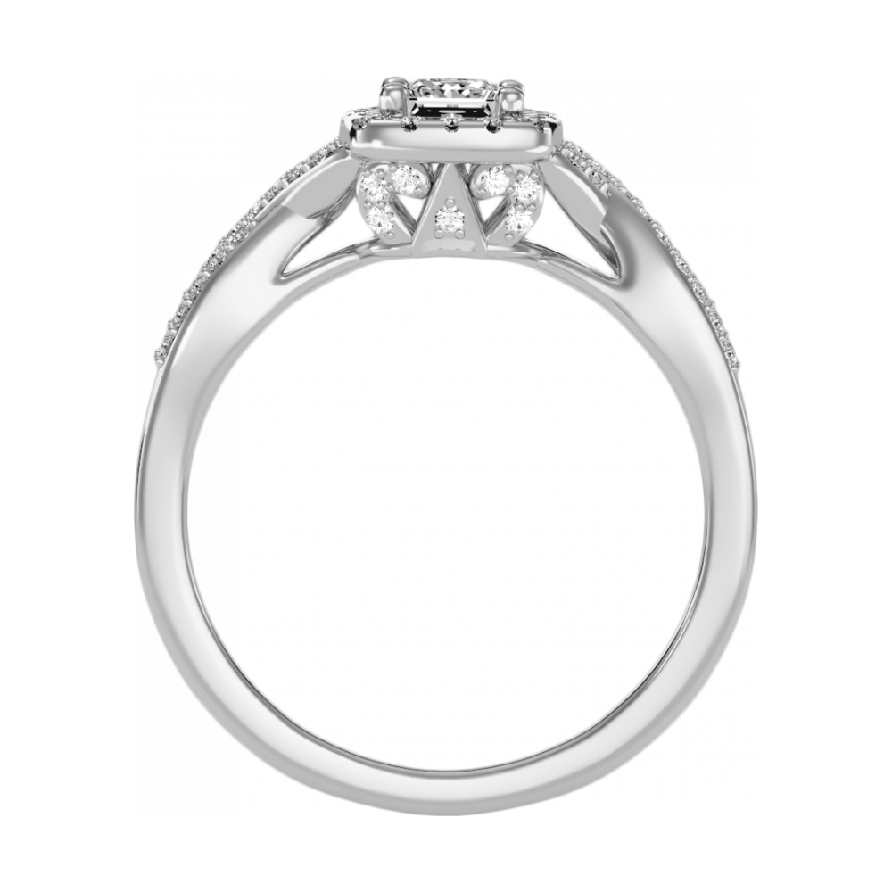 The Linda Halo Ring In 925 Sterling Silver - One