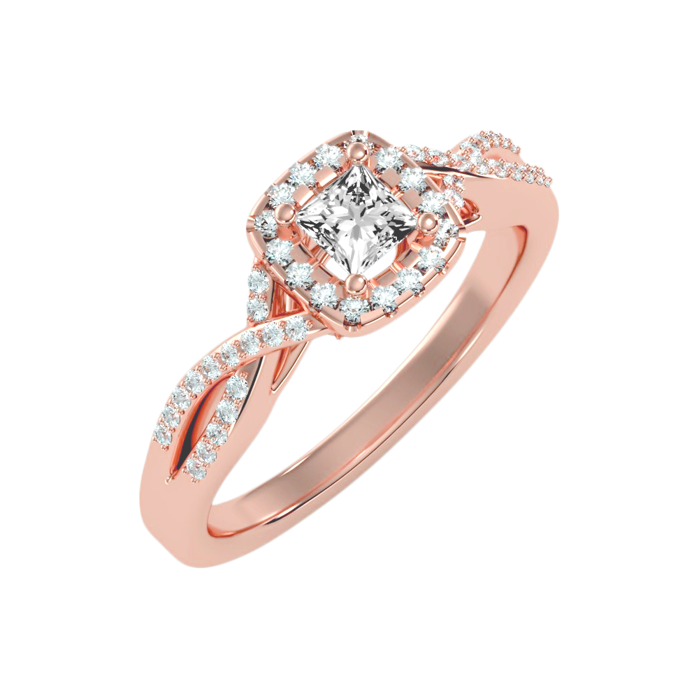 The Linda Halo Ring In 925 Sterling Silver - Ten