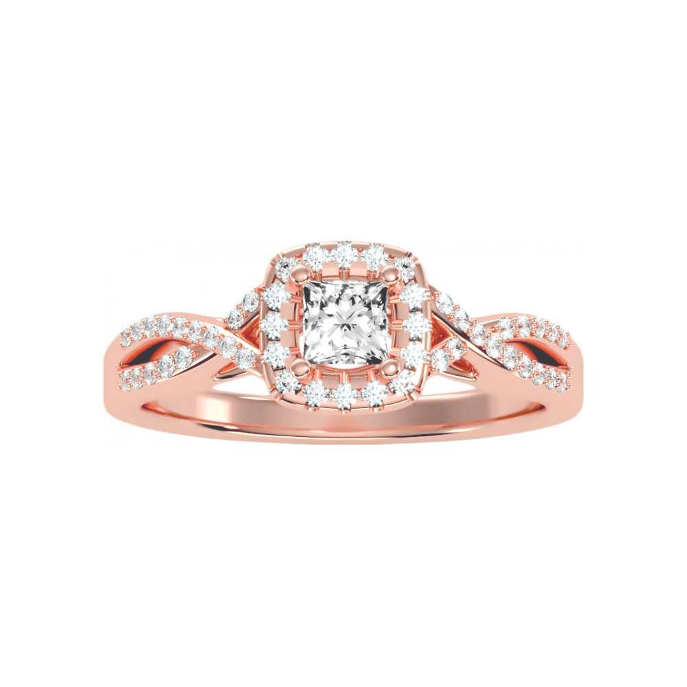 The Linda Halo Ring In 925 Sterling Silver - Twelve