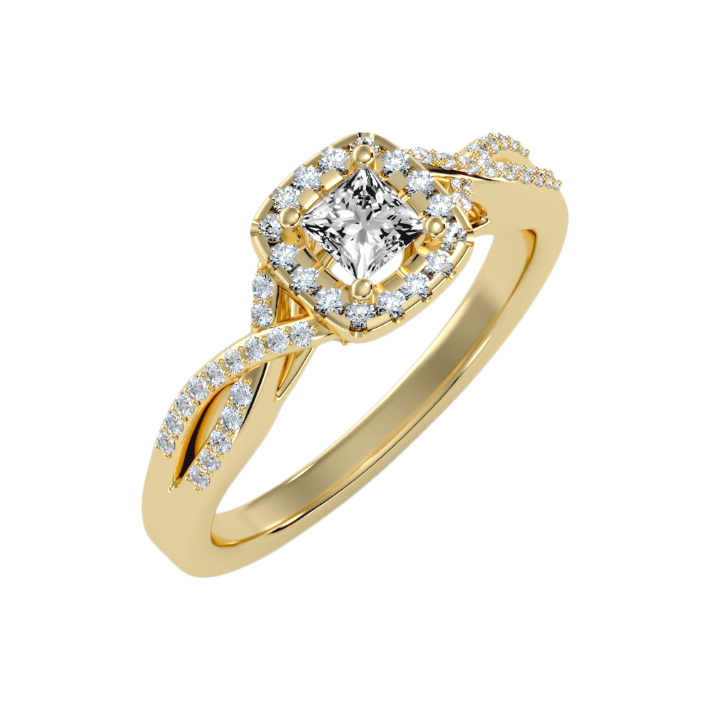 The Linda Halo Ring In 925 Sterling Silver - Six