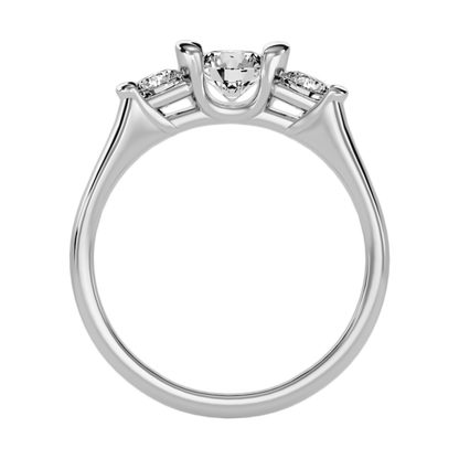 The Stylish Three Stone Ring In 925 Sterling Silver - One