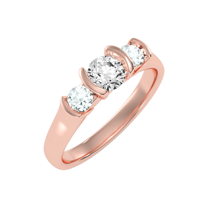 The Stylish Three Stone Ring - Ten