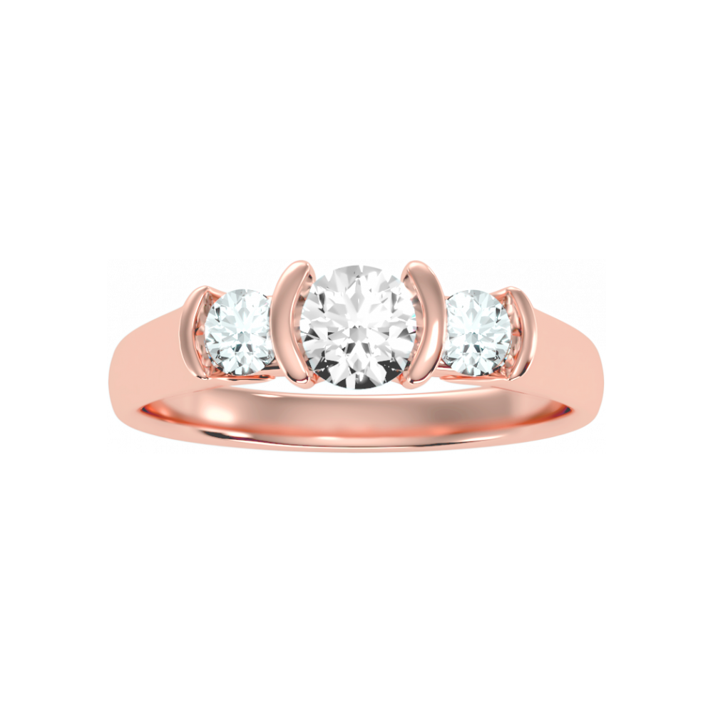The Stylish Three Stone Ring In 925 Sterling Silver - Twelve