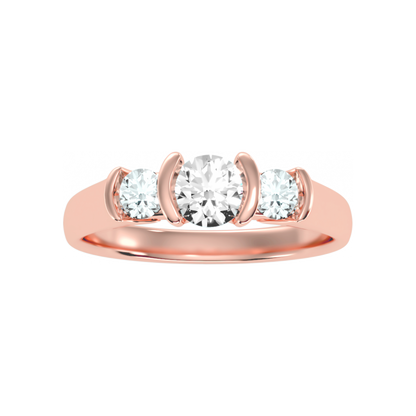The Stylish Three Stone Ring In 925 Sterling Silver - Twelve