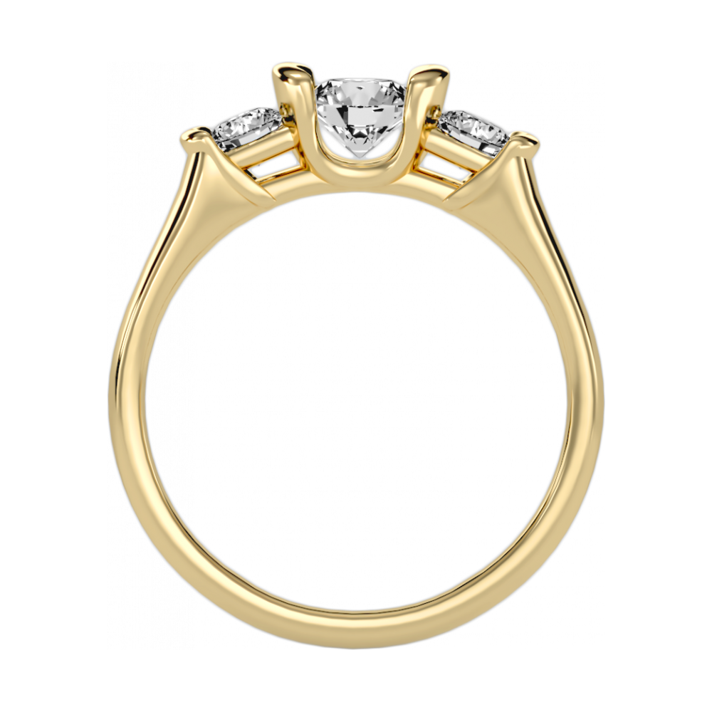 The Stylish Three Stone Ring In 925 Sterling Silver - Five
