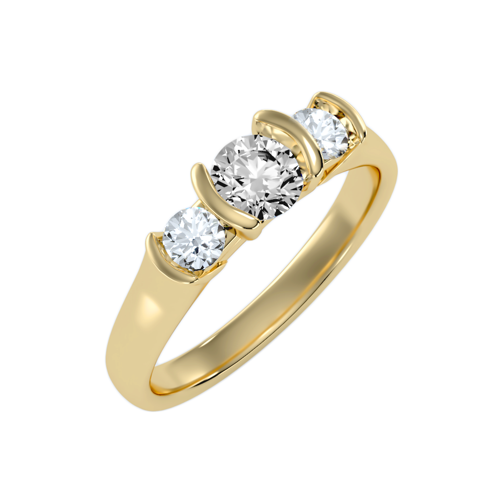 The Stylish Three Stone Ring - Six