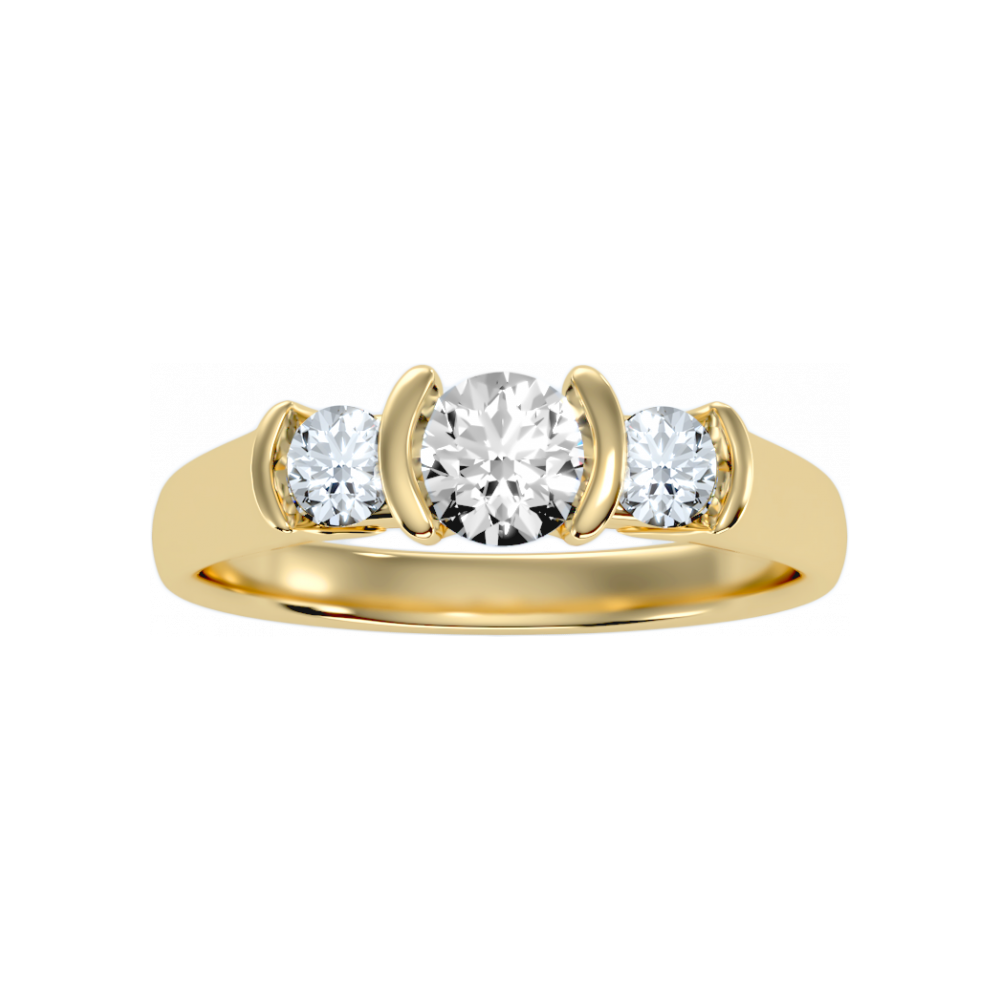 The Stylish Three Stone Ring In 925 Sterling Silver - Eight