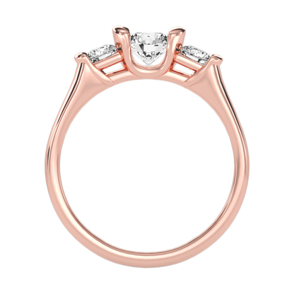 The Stylish Three Stone Ring In 925 Sterling Silver - Nine