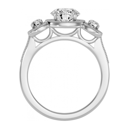 Three Round Diamond Shaped Ring - One