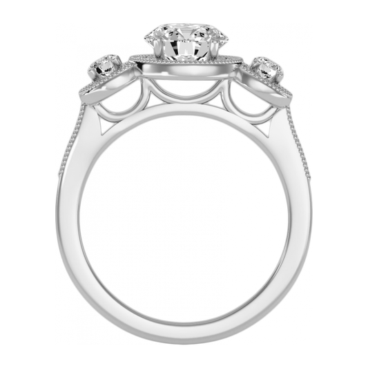 Three Round Diamond Shaped Ring - One
