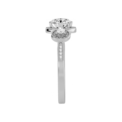 Three Round Diamond Shaped Ring In 925 Sterling Silver - Three