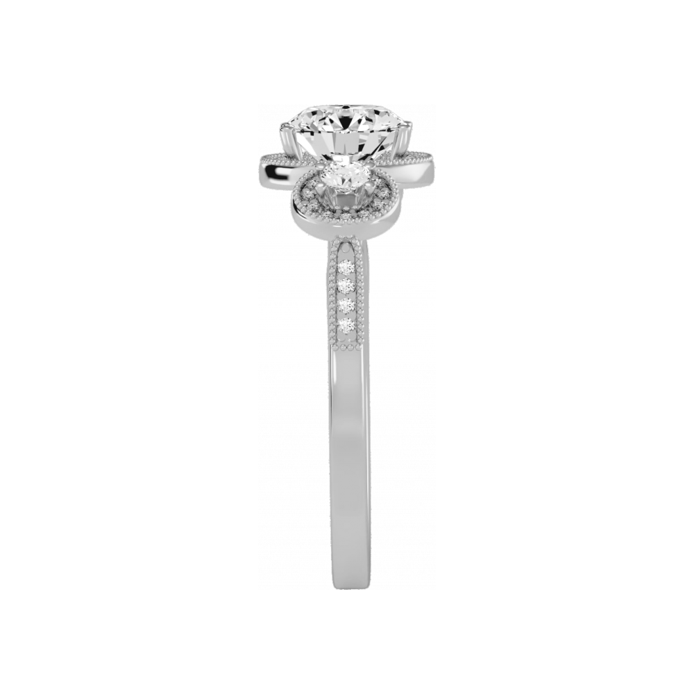 Three Round Diamond Shaped Ring - Three