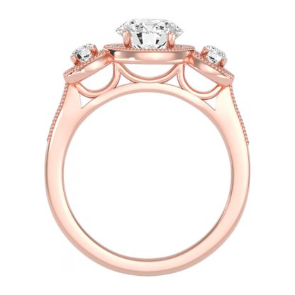 Three Round Diamond Shaped Ring - Nine
