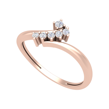 Tiara Diamond Ring In 925 Sterling Silver - One
