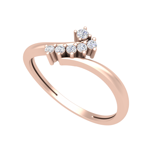 Tiara Diamond Ring In 925 Sterling Silver - One