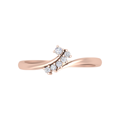 Tiara Diamond Ring In 925 Sterling Silver - Two