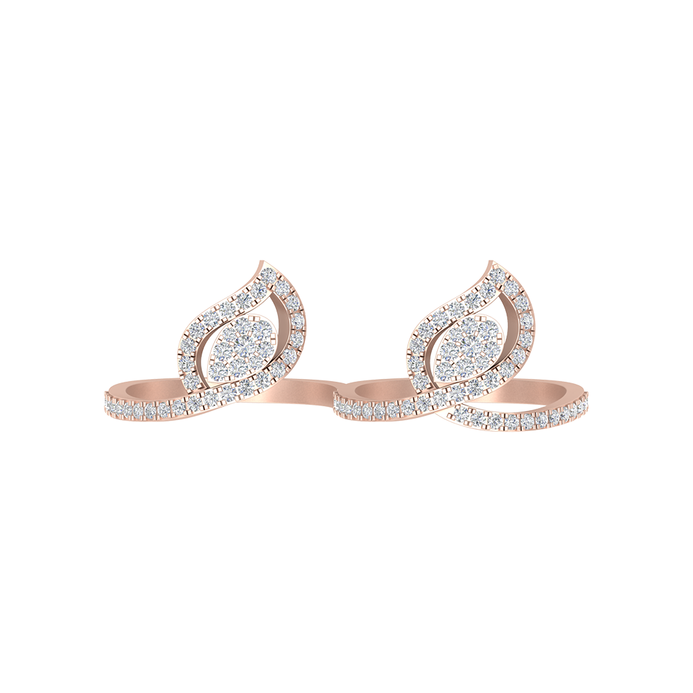Tiara Two Finger Ring In 925 Sterling Silver - Two