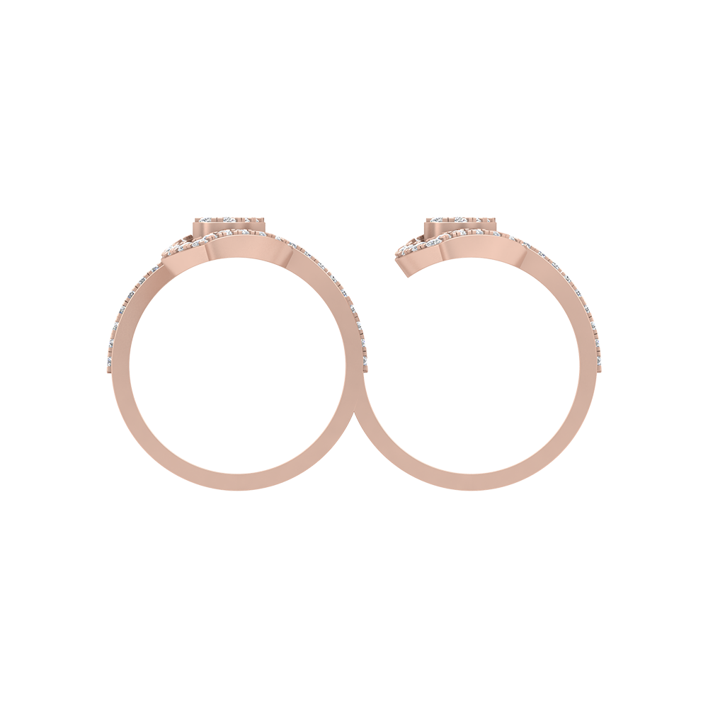 Tiara Two Finger Ring In 925 Sterling Silver - Four