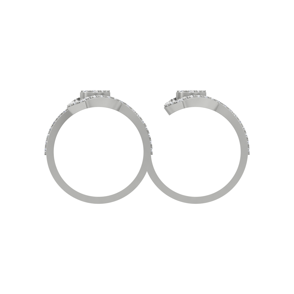 Tiara Two Finger Ring In 925 Sterling Silver - Eight