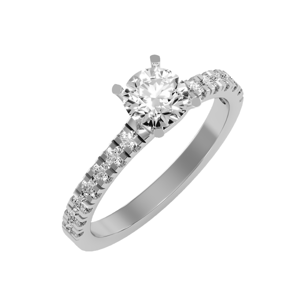 Times Solitaire Ring In 925 Sterling Silver - Five