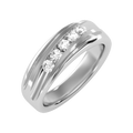 Tinged Mens Wide Moissanite Wedding Band in 925 Sterling Silver