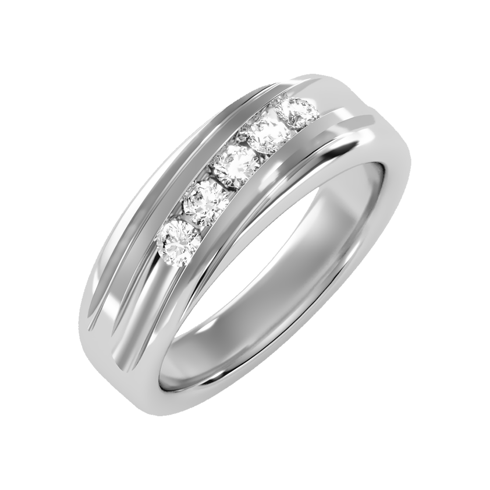 Tinged Men's Broad Band Ring In 925 Sterling Silver - One
