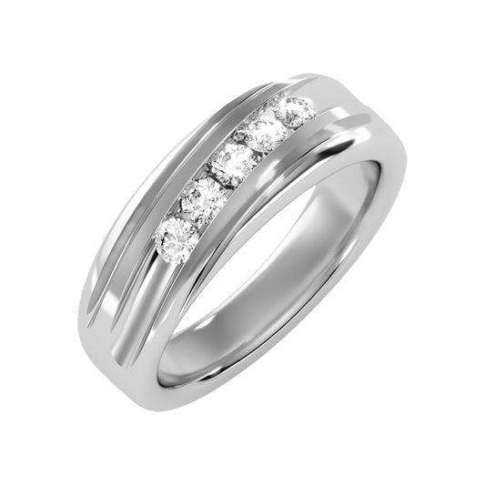 Tinged Men's Broad Band Ring - One