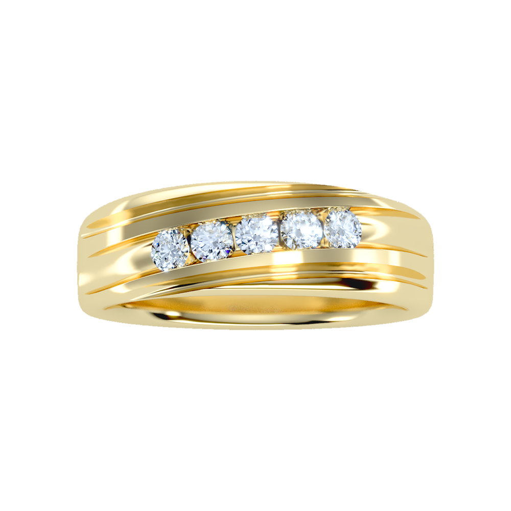 Tinged Men's Broad Band Ring - Ten