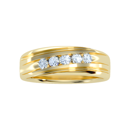 Tinged Men's Broad Band Ring - Ten