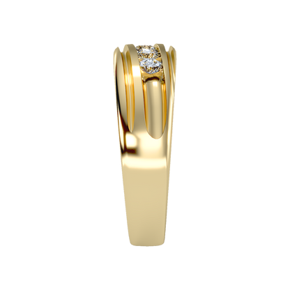 Tinged Men's Broad Band Ring - Eleven