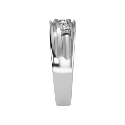 Tinged Men's Broad Band Ring - Two