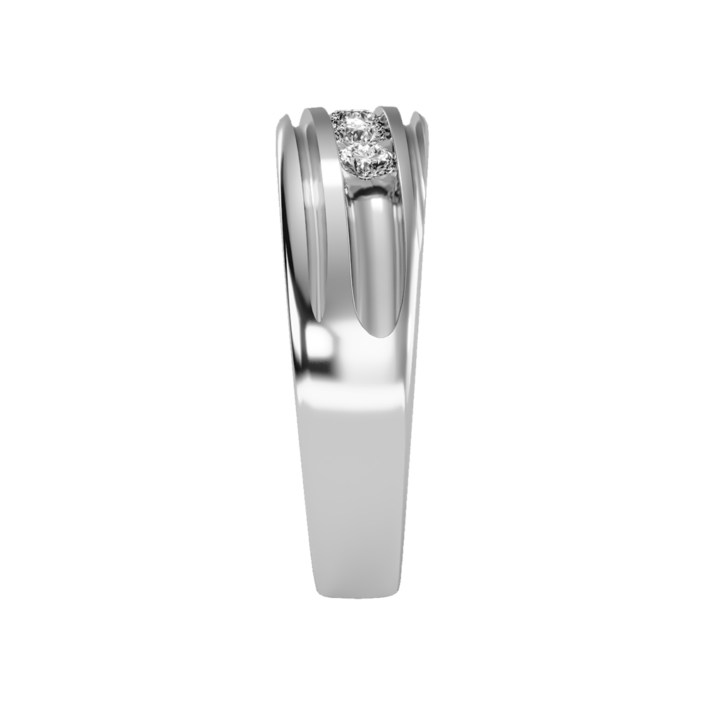 Tinged Men's Broad Band Ring In 925 Sterling Silver - Two
