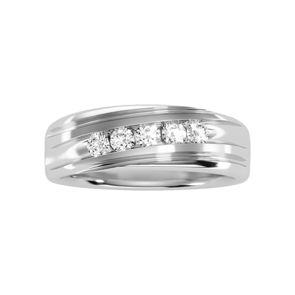 Tinged Men's Broad Band Ring In 925 Sterling Silver - Three