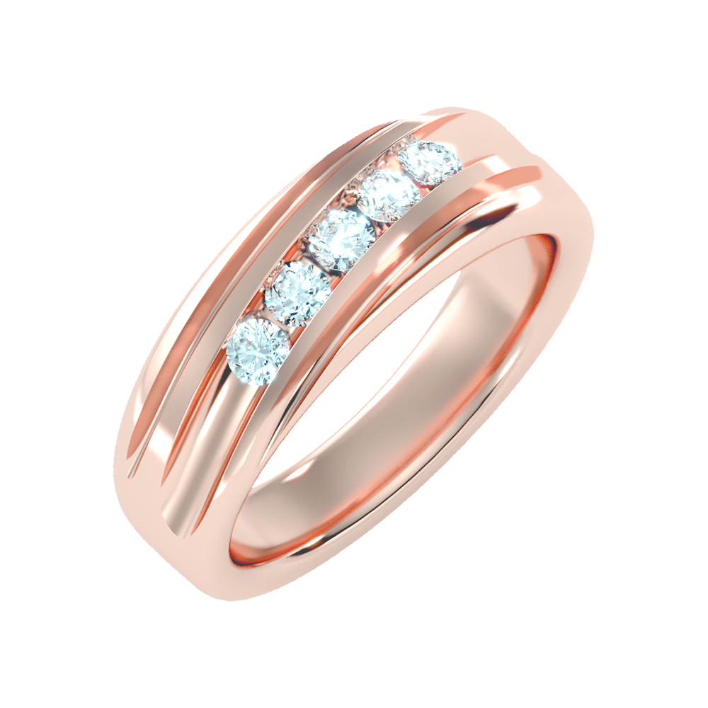 Tinged Men's Broad Band Ring - Five