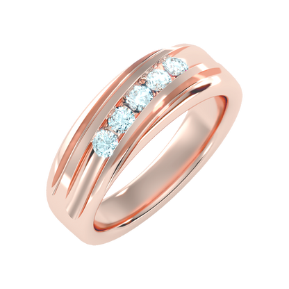 Tinged Men's Broad Band Ring - Five