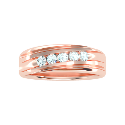 Tinged Men's Broad Band Ring In 925 Sterling Silver - Six