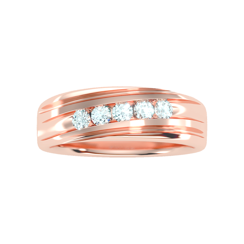 Tinged Men's Broad Band Ring - Six