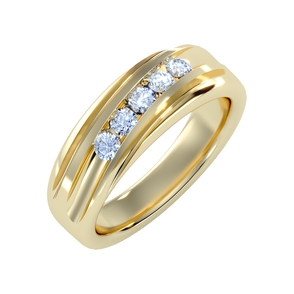Tinged Men's Broad Band Ring In 925 Sterling Silver - Nine