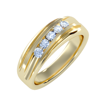 Tinged Men's Broad Band Ring In 925 Sterling Silver - Nine