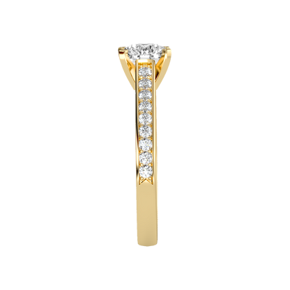 Tinsel Solitaire Ring In 925 Sterling Silver - Four
