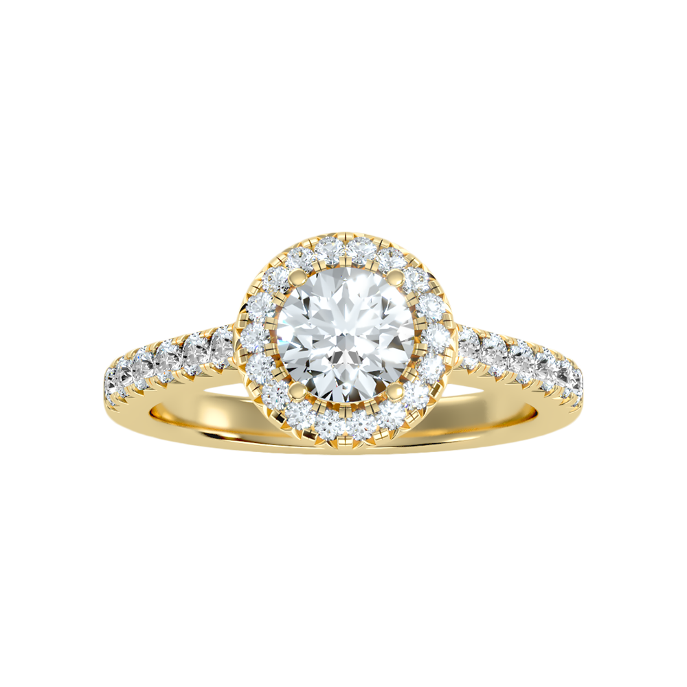 Titan Classic Halo Diamond Engagement Ring In 925 Sterling Silver - Ten